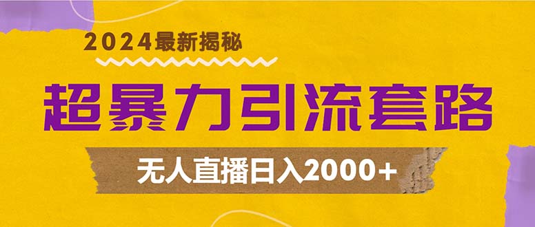 超暴力引流套路，无人直播日入2000+-沐颜网创资源