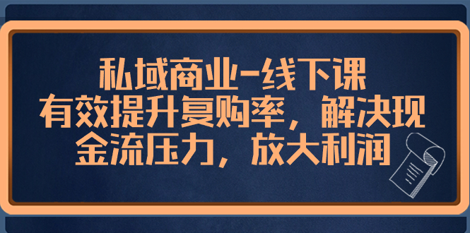 公域商业服务-面授课，合理提高复购率，处理现金流压力，变大盈利-沐颜网创资源