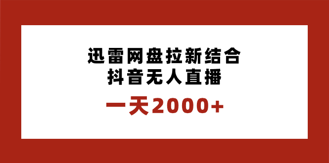 一天2000 迅雷网盘引流融合抖音无人在线，独创性游戏玩法家庭保姆级课堂教学-沐颜网创资源