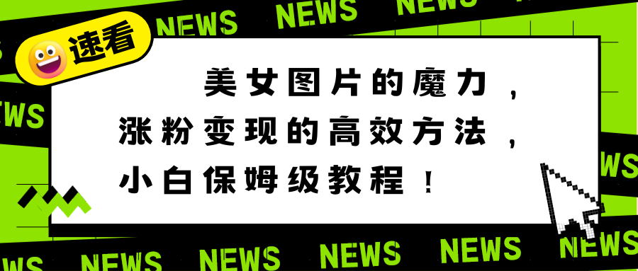 美女图片的魔力，涨粉变现的高效方法，小白保姆级教程！-沐颜网创资源