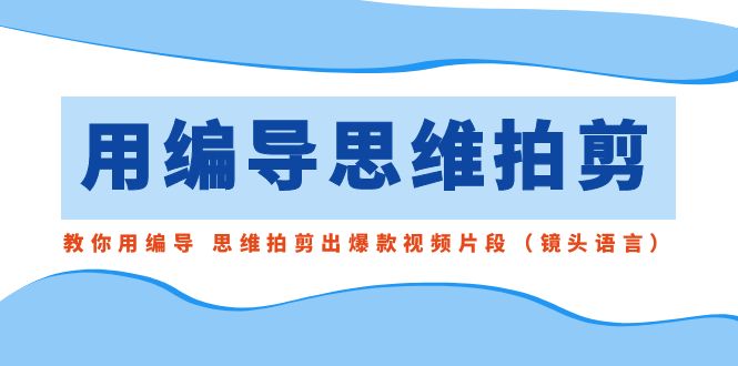用导演的思路拍剪，手把手教你导演 逻辑思维拍剪成爆款短视频精彩片段-沐颜网创资源
