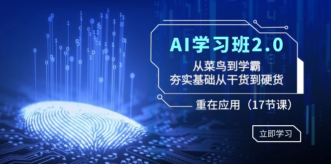 AI学习班2.0：从菜鸟到学霸，夯实基础从干货到硬货，重在应用-沐颜网创资源