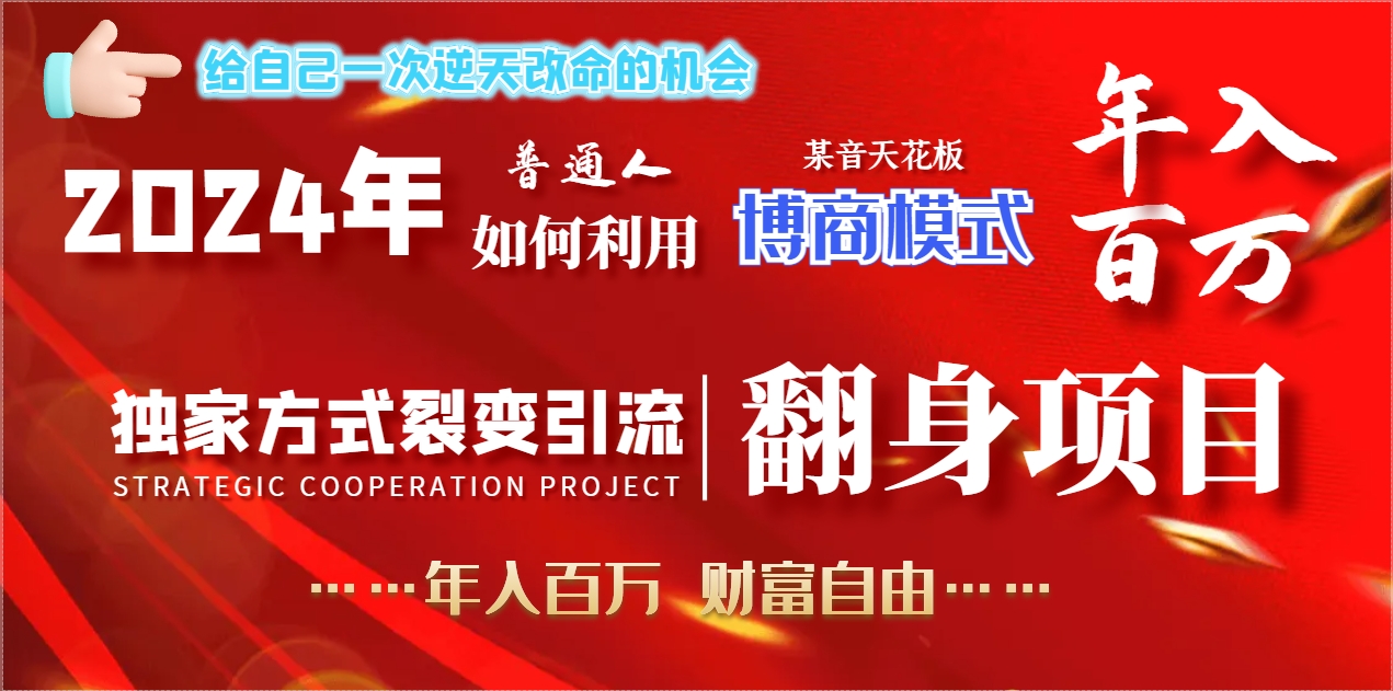 2024年平常人如何运用博商方式做翻盘新项目年收入百万，财务自由-沐颜网创资源