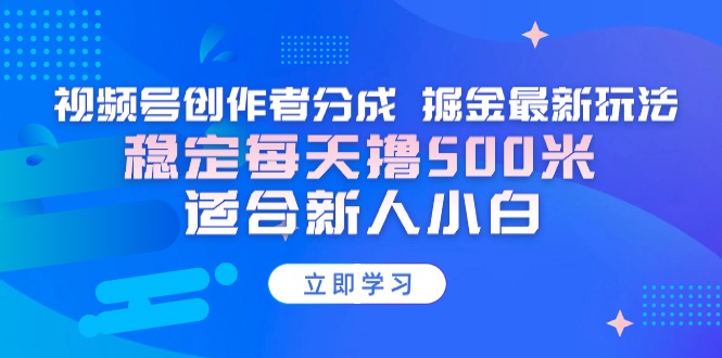 【蓝海项目】视频号创作者分成 掘金最新玩法 稳定每天撸500米 适合新人小白-沐颜网创资源