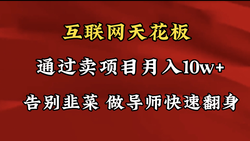 导师训练营互联网的天花板，让你告别韭菜，通过卖项目月入10w+，一定要…-沐颜网创资源