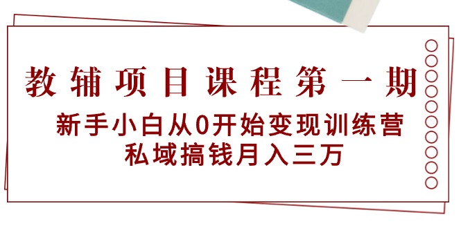 教辅书项目课程第一期：新手入门从0逐渐转现夏令营  公域弄钱月入三万-沐颜网创资源