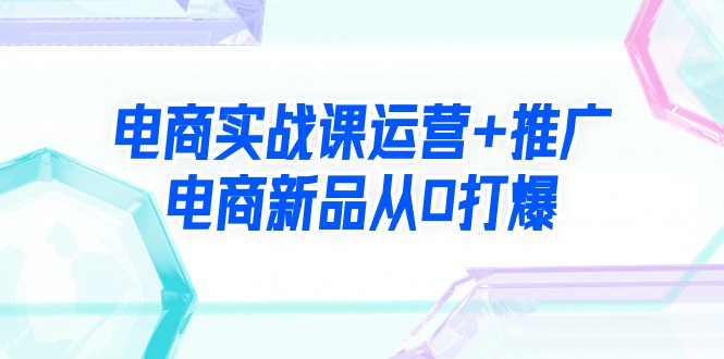 电子商务实战演练课经营 营销推广，电子商务新产品从0打穿-沐颜网创资源