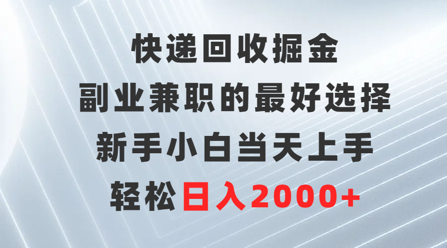 快递回收掘金队，副业兼职的最好是选择，新手入门当日入门，轻轻松松日赚2000-沐颜网创资源