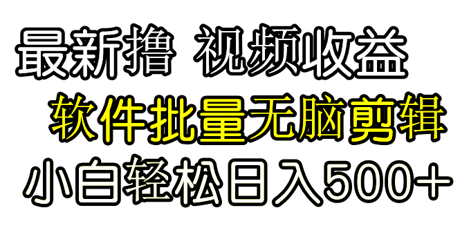 发视频撸收益，软件无脑批量剪辑，第一天发第二天就有钱-沐颜网创资源