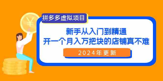 拼多多虚拟项目：入门到精通，开一个月入万把块的店铺 真不难-沐颜网创资源