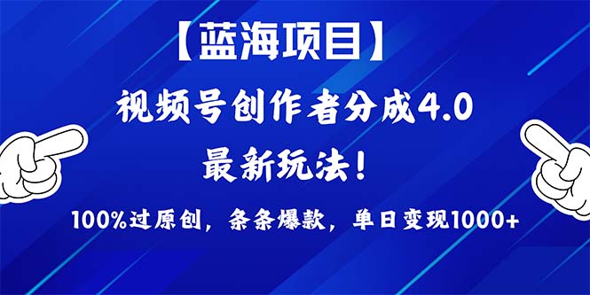 2024蓝海项目微信视频号，全新方式， 100%过原创设计，一条条爆品，单天转现1K ，…-沐颜网创资源
