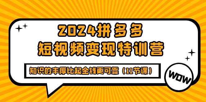 2024拼多多平台短视频变现夏令营，知识丰富相比钱财更有保障-沐颜网创资源