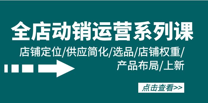 店铺·促销经营系列产品课：店铺运营/供货简单化/选款/宝贝权重/产品布局/上架-沐颜网创资源