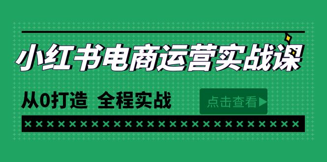 全新小红书的·网店运营实战演练课，从0打造出  全过程实战演练-沐颜网创资源