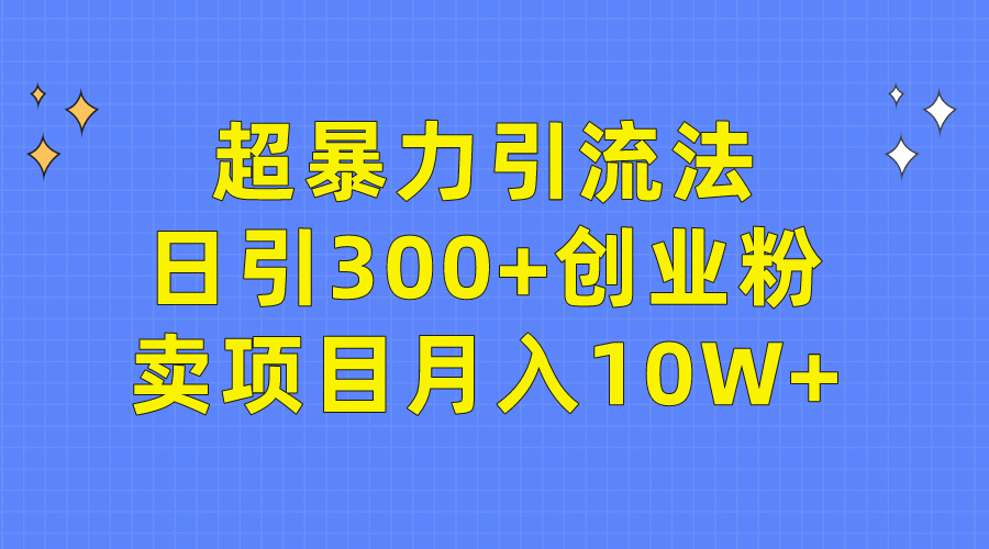 超暴力引流法，日引300+创业粉，卖项目月入10W+-沐颜网创资源