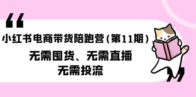 小红书电商卖货陪跑营(第11期)无需囤货、不用直播间、不用投流-沐颜网创资源