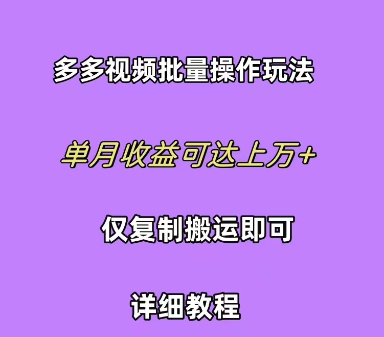 拼多多视频带货快速过爆款选品教程 每天轻轻松松赚取三位数佣金 小白必…-沐颜网创资源
