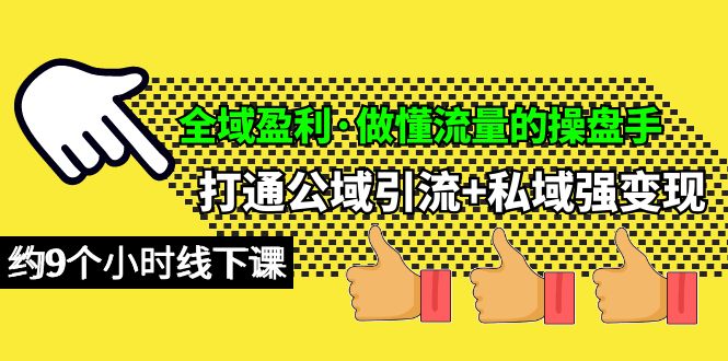 示范区赢利·做懂流量股票操盘手，连通公域流量引流方法 公域强转现，约9小时面授课-沐颜网创资源