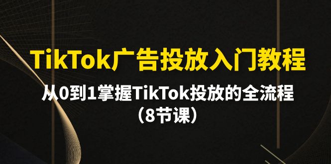 TikTok广告营销基础教程，从0到1把握TikTok推广等各个环节-沐颜网创资源