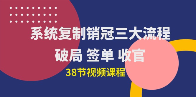 系统复制 销售冠军三大步骤，突破 出单 完美收官-沐颜网创资源
