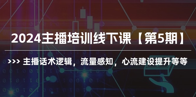 2024网红培训面授课【第5期】主播话术逻辑性，总流量认知，心流基本建设提高等-沐颜网创资源
