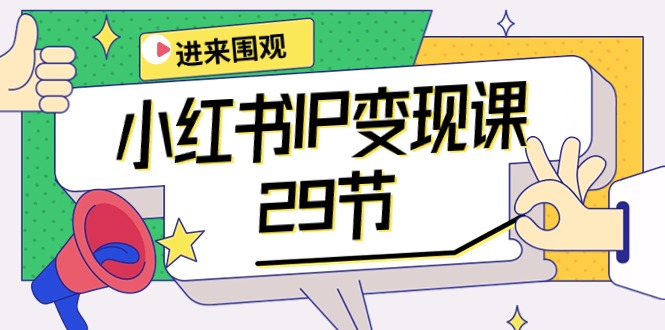 小红书IP变现课：开店/定位/IP变现/直播带货/爆款打造/涨价秘诀/等等/29节-沐颜网创资源