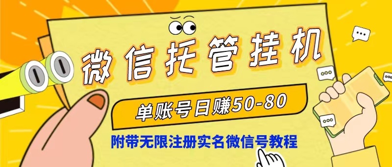 微信托管放置挂机，运单号日赚50-80，新项目使用方便-沐颜网创资源