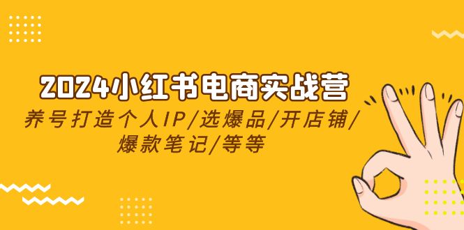 2024小红书电商实战营，起号打造出IP/选爆款/开店铺/爆品手记/等-沐颜网创资源