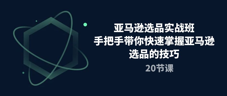 亚马逊选品实战演练班，从零陪你快速上手亚马逊选品技巧-沐颜网创资源
