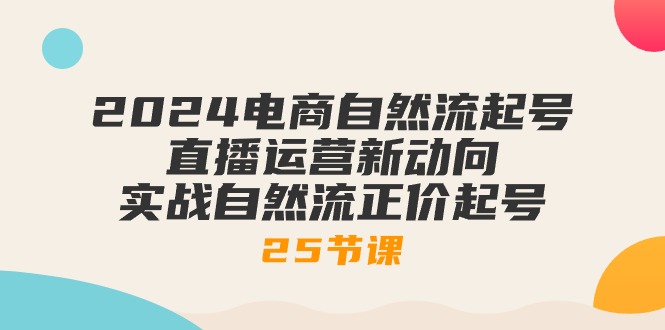 2024电商自然流起号，直播运营新动向 实战自然流正价起号-25节课-沐颜网创资源