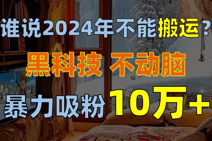 为什么说2024年不可以运送？只出手不动脑，自媒体单月暴力行为增粉10000-沐颜网创资源