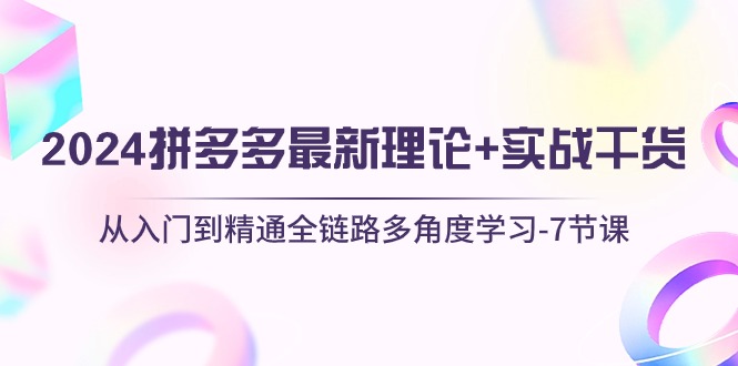 2024拼多多 最新理论+实战干货，从入门到精通全链路多角度学习-7节课-沐颜网创资源