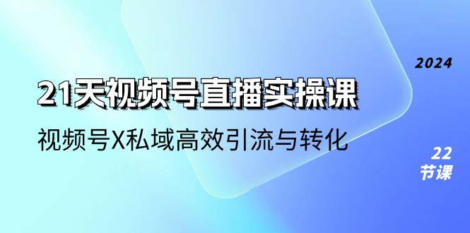 21天-视频号直播实操课，视频号X私域高效引流与转化-沐颜网创资源