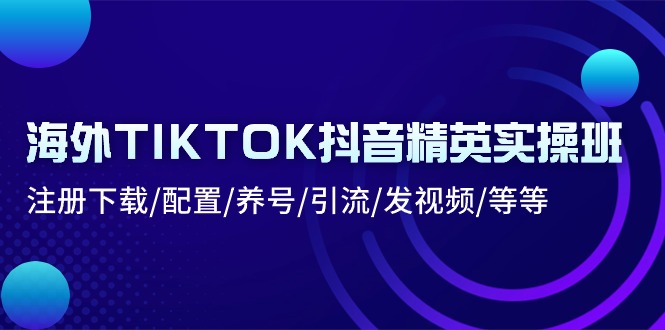 国外TIKTOK抖音视频精锐实际操作班：下载登录/配备/起号/引流方法/上传视频/等-沐颜网创资源