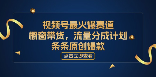 [您的孩子取得成功获得上位]微信视频号最火跑道，橱窗展示卖货，流量分成方案，条…-沐颜网创资源