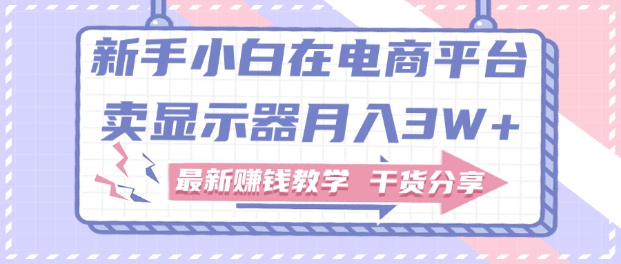 新手入门怎样做到在电商平台卖显示屏月入3W ，最新赚钱课堂教学满满干货-沐颜网创资源