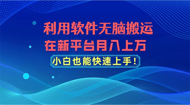 利用软件无脑搬运，在新平台月入上万，小白也能快速上手-沐颜网创资源