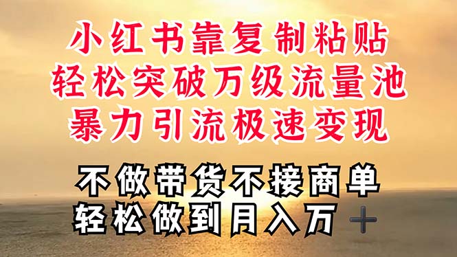 深层揭秘小红书，靠复制粘贴，一周突破万级流量池，无脑搬运，暴力引流…-沐颜网创资源