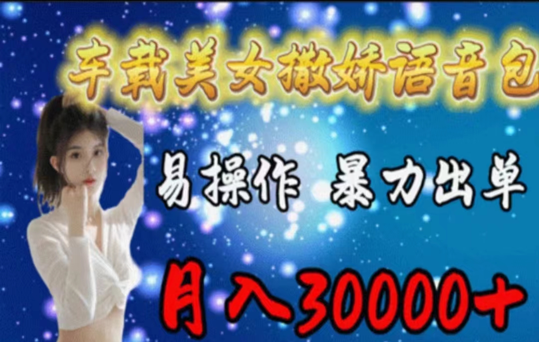 车载美女撒娇语音包，执行就出单，月入3000＋，小白看完课程就能马上实操-沐颜网创资源