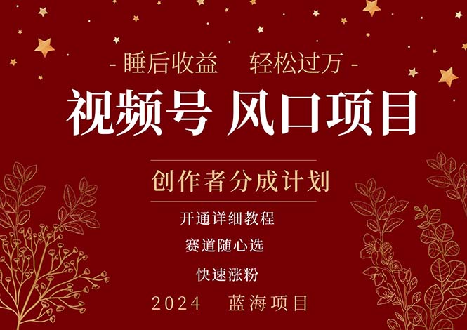 拥有睡眠收益的微信视频号大风口项目，轻松月入过万+，多赛道选择，可…-中创网_分享中创网创业资讯_最新网络项目资源-沐颜网创资源