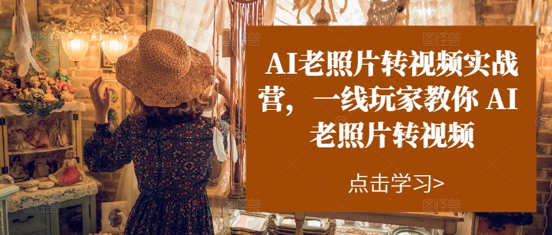 AI旧照片转短视频实操训练营，一线游戏玩家教大家AI旧照片转短视频-沐颜网创资源