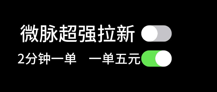 微脉超强拉新， 两分钟1单， 一单利润5块，适合小白-沐颜网创资源