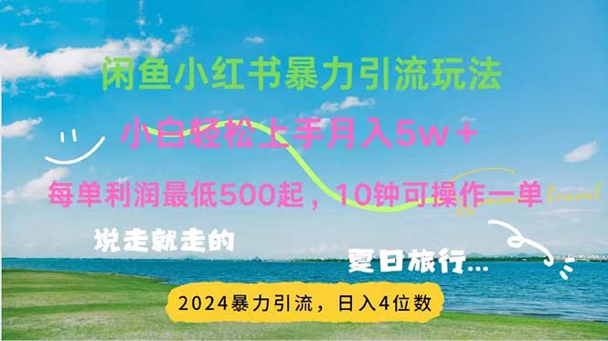 2024暑期挣钱的项目小红书的闲鱼暴力行为引流方法，简易没脑子实际操作，每单利润500 ，…-沐颜网创资源