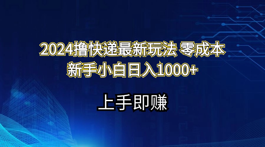 2024撸快递最新玩法零成本新手小白日入1000+-沐颜网创资源