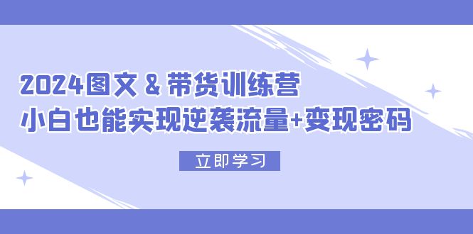 2024 图文+带货训练营，小白也能实现逆袭流量+变现密码-沐颜网创资源