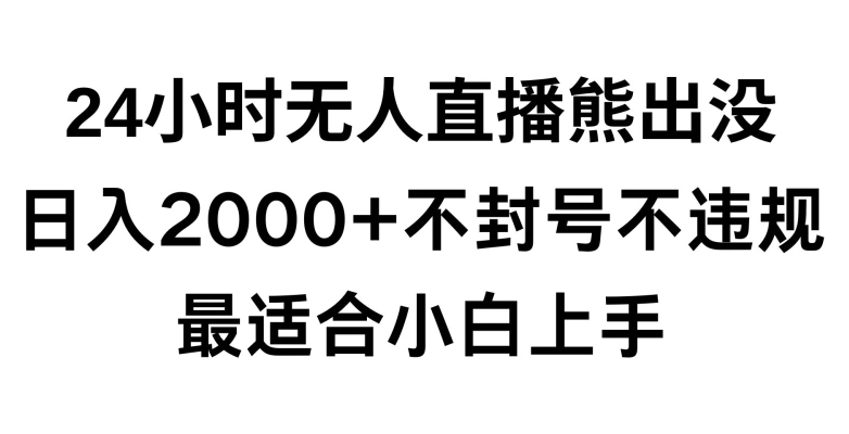 快手24小时无人直播熊出没，不封直播间，不违规，日入2000+，最适合小白上手，保姆式教学【揭秘】-沐颜网创资源