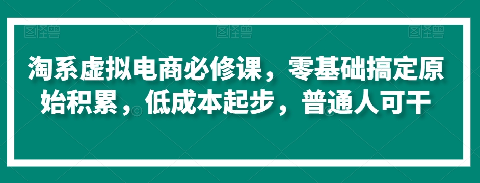 淘系虚拟电商必修课，零基础搞定原始积累，低成本起步，普通人可干-沐颜网创资源