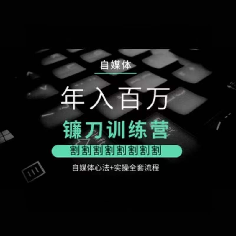 自媒体年入百万镰刀训练营，割割割割割割割割，自媒体心法+实操全套流程-沐颜网创资源