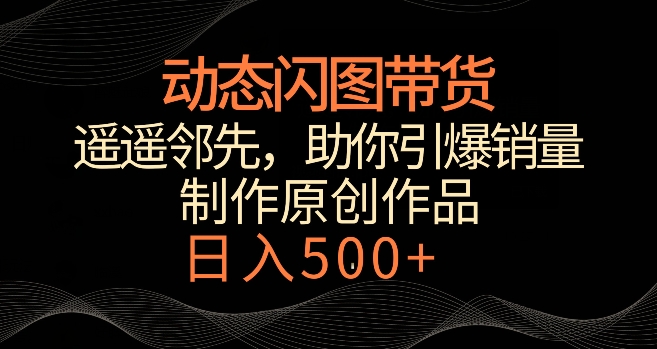 动态闪图带货，遥遥领先，冷门玩法，助你轻松引爆销量，日赚500+【揭秘】-沐颜网创资源