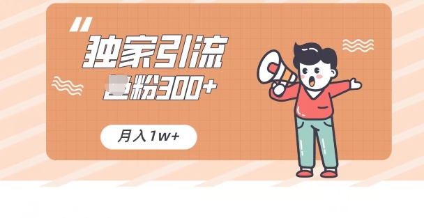 独家推荐，日引300+精准男粉，小白简单上手，月变现1w+-沐颜网创资源